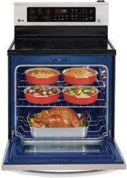 LG LRE3027ST 6.3 cu. ft. Capacity Electric Single Oven Range With Infrared Grill, Smart ThinQ in Stainless Steel. N4