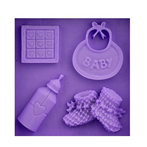 Let'S Diy Baby Bottle And Shoes Design Shape Fondant Cake Decoration Silicone Baking Tray Chocolate Candy Jelly... N4