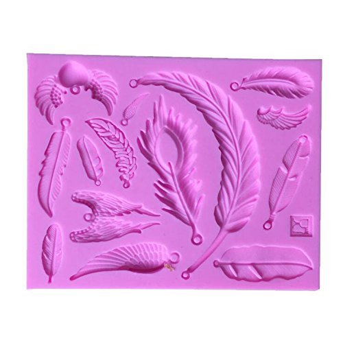 Fondant Sugar Craft Mold, KOOTIPS 2 Pcs/set Feather and Glass kinds different mold DIY Cake Decorating Fondant... N5