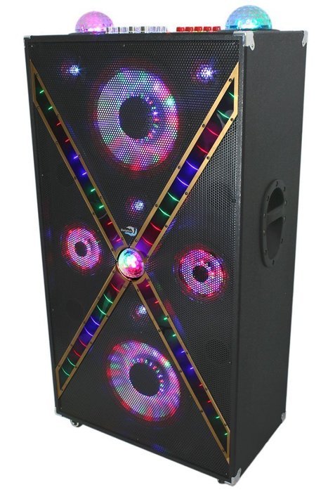 SP-136 BT Active DJ Party Speaker with Bluetooth, Wheels, and Sound Activated Lights Bluetooth/3.5mm Mini Jack... N2