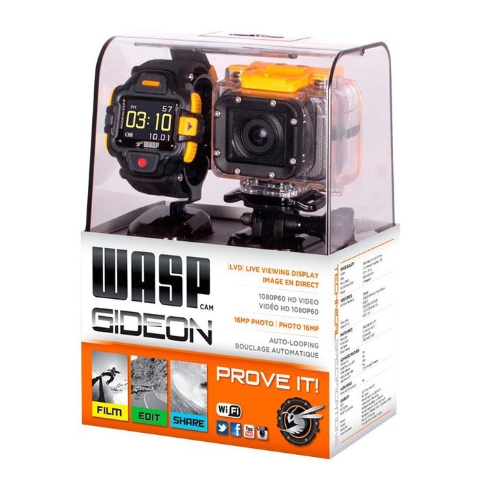 WASPcam Gideon Action Sports Camcorder with LVD Display Wrist Controller