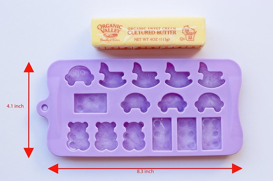 Zoie + Chloe Silicone Ice Tray & Mold for Gummy Bear, Jello, Chocolate, Soap, Crayon and More! N18