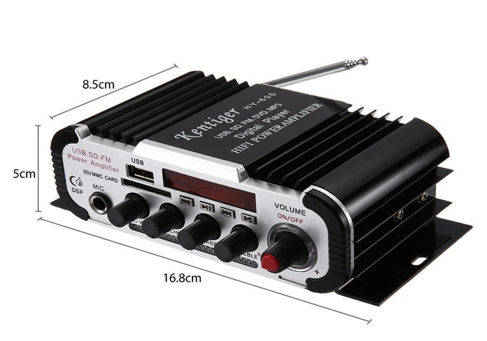 Robolife USB FM IR Control FM MP3 HiFi Stereo Power Digital Amplifier with Romote Control N6