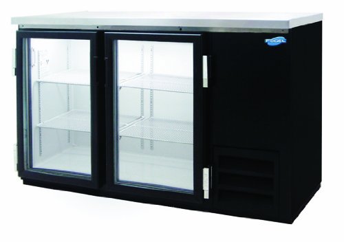 Back Bar Bottle Coolers, Refridgerant, 2 Glass Doors with 4 Shelves, 14.5 Cubic Feet