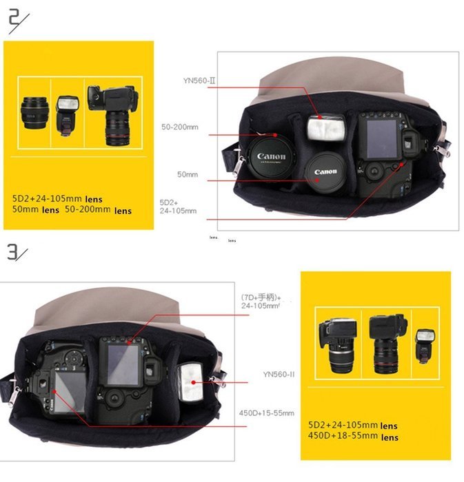 Sheffla DSLR SLR Camera Shoulder Messenger Bag for Nikon Sony Canon Pentax N6