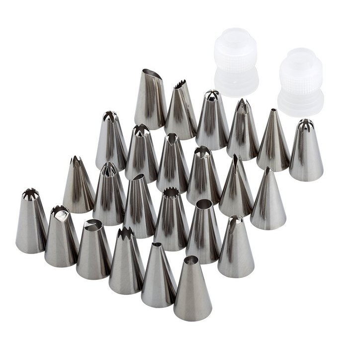 GDEALER Cake Decorating Tips Sets Professional 26-Pack Icing Tip Set Tools Kits Stainless Steel, with 2 Reusable... N4