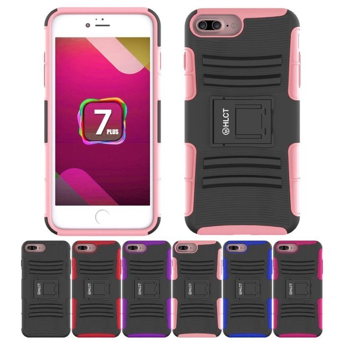 iPhone 7 Plus Case, HLCT Rugged Shock Proof Dual-Layer Case with Built-In Kickstand for iPhone 7 Plus 5.5 Inch... N35