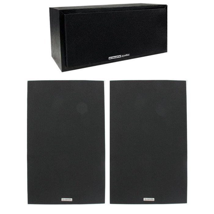 Acoustic Audio 2 Bookshelf & Center Home Speakers 3 Piece Set 275 Watt PS-S6C3-3