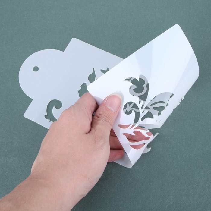 Whitelotous 4PCS Flowers Fondant Cake Decorating Stencil Template Mold Baking Tools