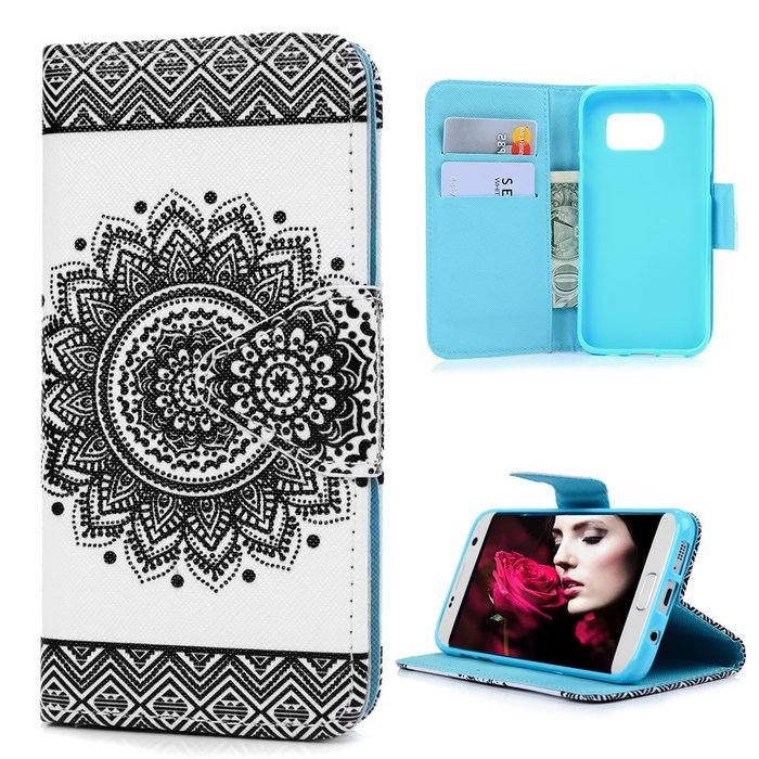 S7 Edge Case,Samsung Galaxy S7 Edge Case - Wallet Folio Flip Premuim PU Leather Case Colorful Print Design with... N14
