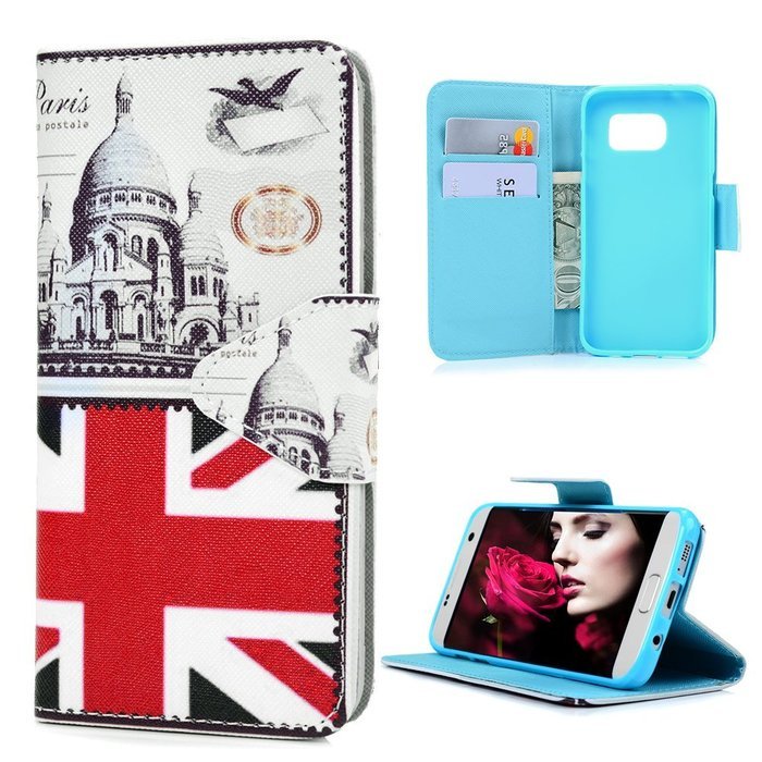 S7 Edge Case,Samsung Galaxy S7 Edge Case - Wallet Folio Flip Premuim PU Leather Case Colorful Print Design with... N16