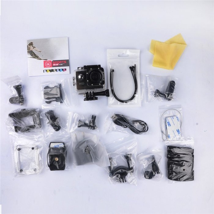 Waterproof Action Camera Sports HD DV 1.5in LCD Screen Camcorder with Mounting Accessories Kit N9