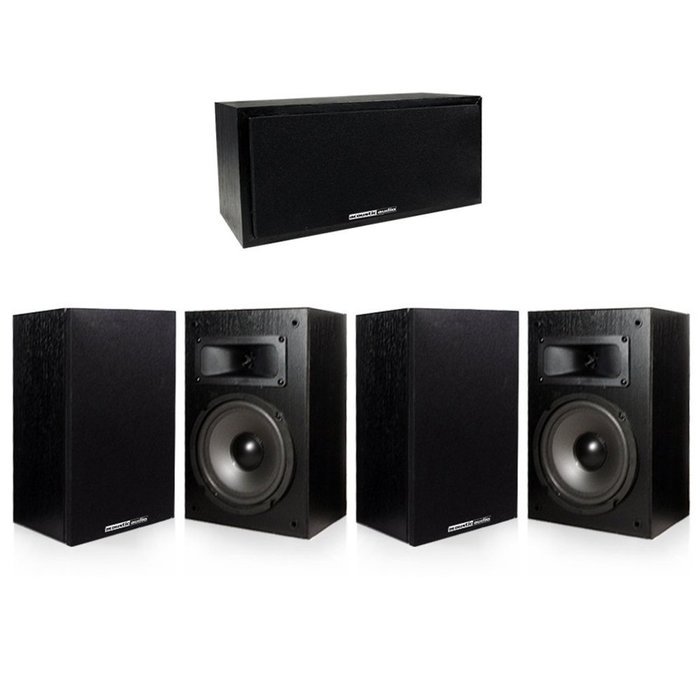 Acoustic Audio 4 Bookshelf & Center Home Speakers 5 Piece Set 325 Watt PS-S5C3-5