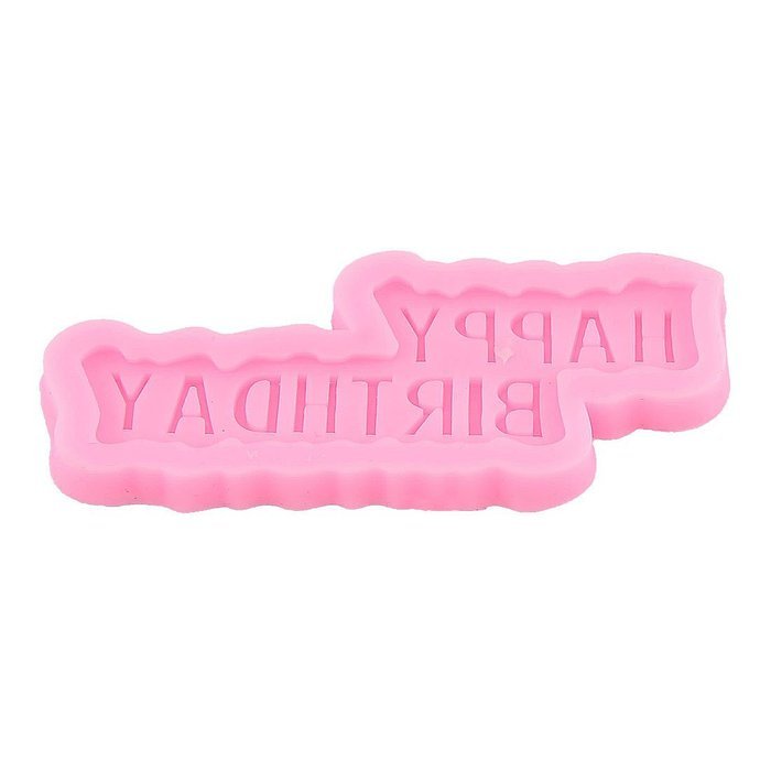 uxcell DIY 3D Happy Birthday Silicone Mat Cake Decorating Fondant Chocolate Baking Mold Mould Tool N5