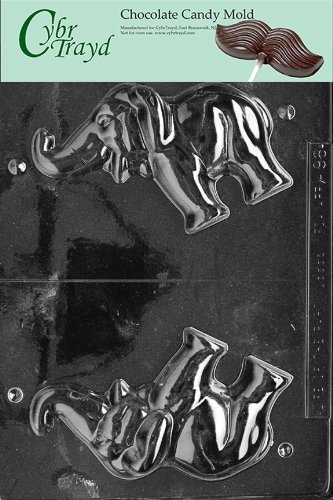 Cybrtrayd A096 3D Elephant Animal Chocolate Candy Mold with Exclusive Cybrtrayd Copyrighted Chocolate Molding...