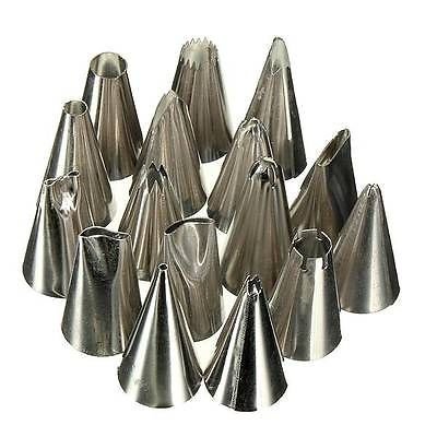 16Pcs Cupcake Cake Sugarcraft Fondant Icing Piping Nozzle Pastry Tips Decorating N5