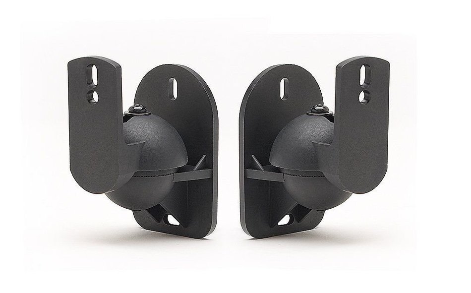 TechSol Essential TSS1-B - 2 Pack of Black Universal Speaker Wall Mount Brackets