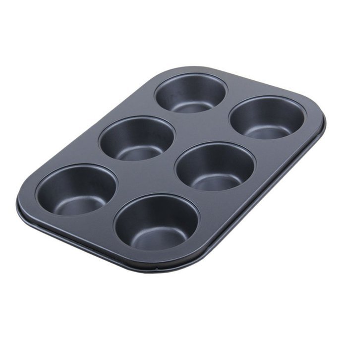 KYW muffin tin- Cupcake muffin pans,6 Cups-Black N6