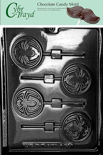 Cybrtrayd K130 Spider Pops Chocolate Candy Mold with Exclusive Cybrtrayd Copyrighted Chocolate Molding Instructions