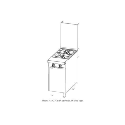 Southbend 18 in. Heavy Duty Range 2 Burner Modular Base - P18C-X