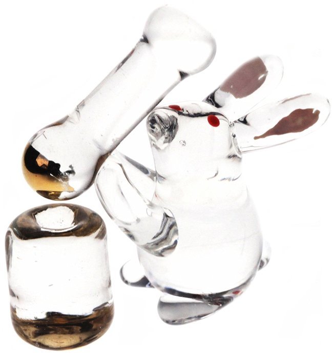 Lead Glass Rabbit -- Rice cake making -- N3