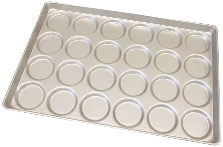 Magna Industries 14650 22-Gauge Aluminized Steel Hamburger/Muffin Top Pan, 3-5/8" Diameter, 4 x 6 Cups Layout...