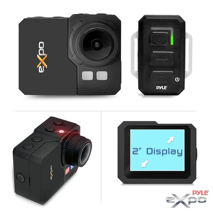 eXpo Sports Action Camera 1080P HD Underwater Camcorder Wifi Remote 20 MP 2.0 Inch LCD Display (Black) N4