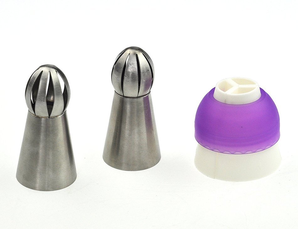 BeBeFun 304 Stainless Steel Large Piping Tips Russian for Cupcake/ Wedding Cake Decoration Set. 2 Russian Piping... N3
