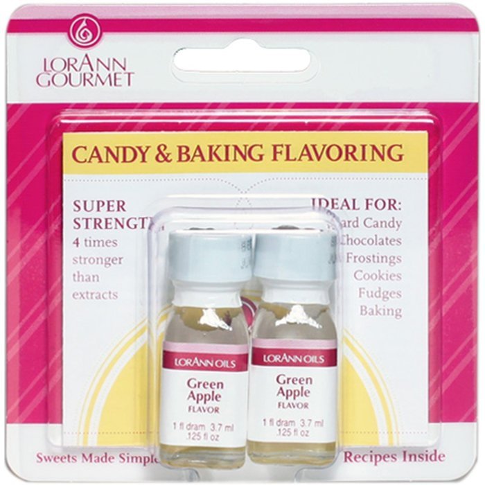 Lorann Oils Candy and Baking Flavoring Bottle (2 Pack), .125 oz, Green Apple
