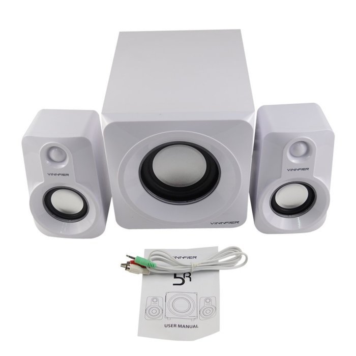 Yunmei JH2 Subwoofer 2.1 Speaker Sound System PC Home Desktop Stereo Audio speaker 20W with radio supported SD... N8