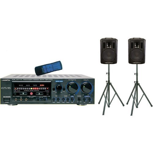 Vocopro ASP-9800 Professional Audio Mixing Amplifier with Loud Speaker Package