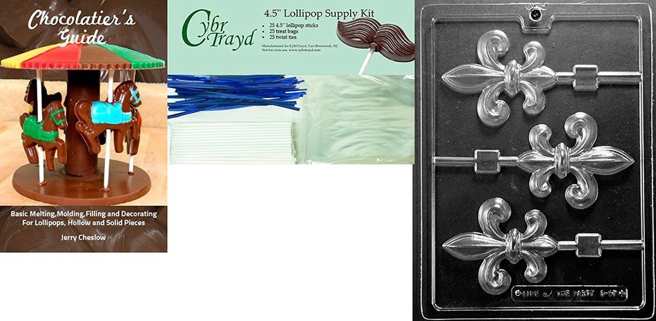Cybrtrayd D097 Chocolate Candy Mold, Fleur-De-Lis Lolly Dads and Moms N8
