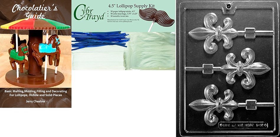Cybrtrayd D097 Chocolate Candy Mold, Fleur-De-Lis Lolly Dads and Moms N9