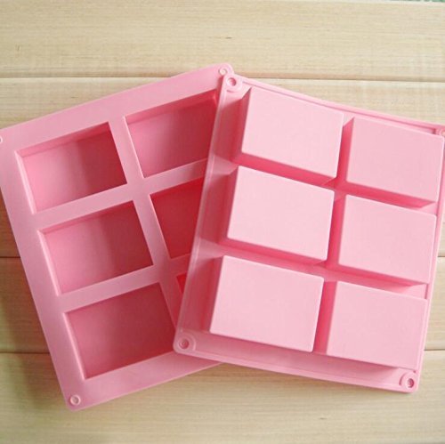 Creativelife 6-cavity Plain Basic Rectangle Silicone Mould for Homemade Craft Soap Mold cake mold Ice cube tray N3