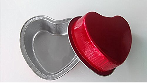KEISEN 3 2/5" mini cordate Disposable Aluminum Foil Cups 100ml for Muffin Cupcake Baking Bake Utility Ramekin... N4