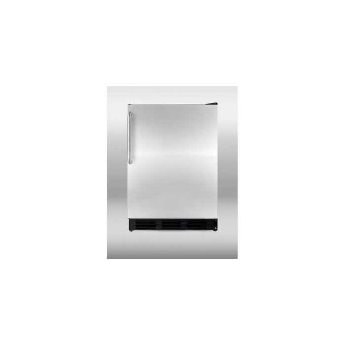 Summit CT66BSSTBADA: ADA compliant refrigerator-freezer for freestanding use, with black cabinet, stainless steel... N2
