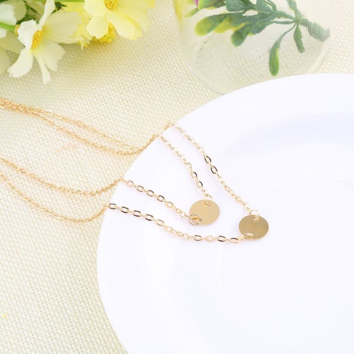 Obula(TM) Big sales Simple Punk Gold Plated 2 Layer Chain NeckPendant Necklaces Jewelry Gift For Women N2