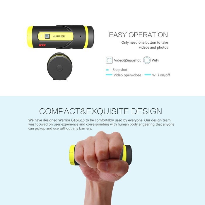 Yuntab Warrior G1 Sports Action camera H.265 Wi-Fi 3400mAh Top-Speed Startup G- Sensor 1080P Waterproof 165&deg; Wide... N5