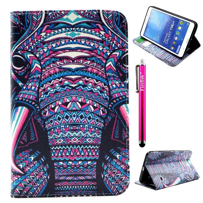 Tab 4 7.0 Case, Firefish Damage Resistance Case Premium PU Leather Wallet Card Slots Kickstand Feature Case for... N164