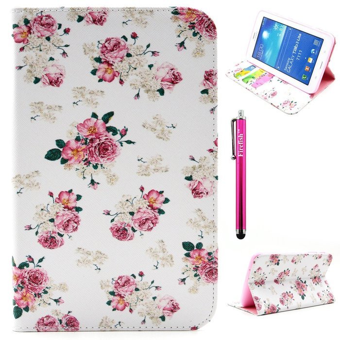 Tab 4 7.0 Case, Firefish Damage Resistance Case Premium PU Leather Wallet Card Slots Kickstand Feature Case for... N166