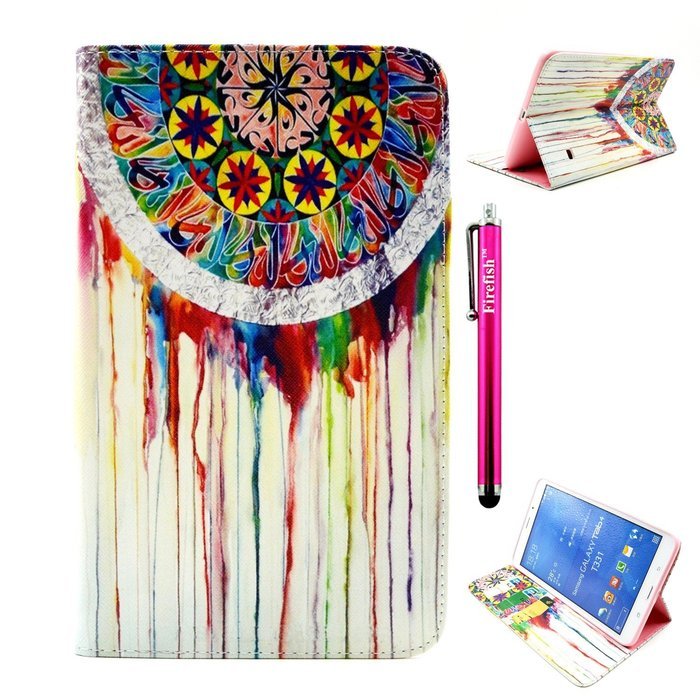 Tab 4 7.0 Case, Firefish Damage Resistance Case Premium PU Leather Wallet Card Slots Kickstand Feature Case for... N169