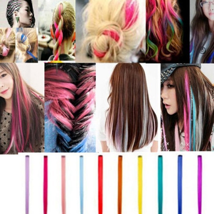 Oligex(TM) Cheap Sale! 8colors for choose COS European and American punk Harajuku color streaked wig piece wig... N3
