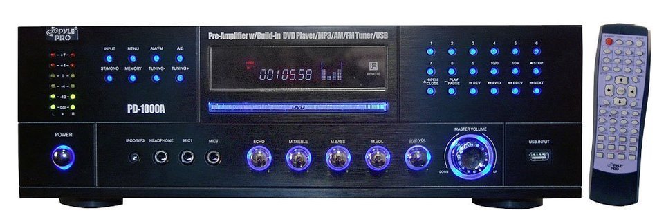 Pyle Super Audio Package for Home/Office/Schools/Public -- PD1000A 1000W AM-FM Receiver With Built-in DVD/MP3/... N4