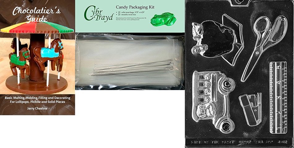 Cybrtrayd J082 Teacher's Kit Chocolate Candy Mold with Exclusive Cybrtrayd Copyrighted Chocolate Molding Instructions N3