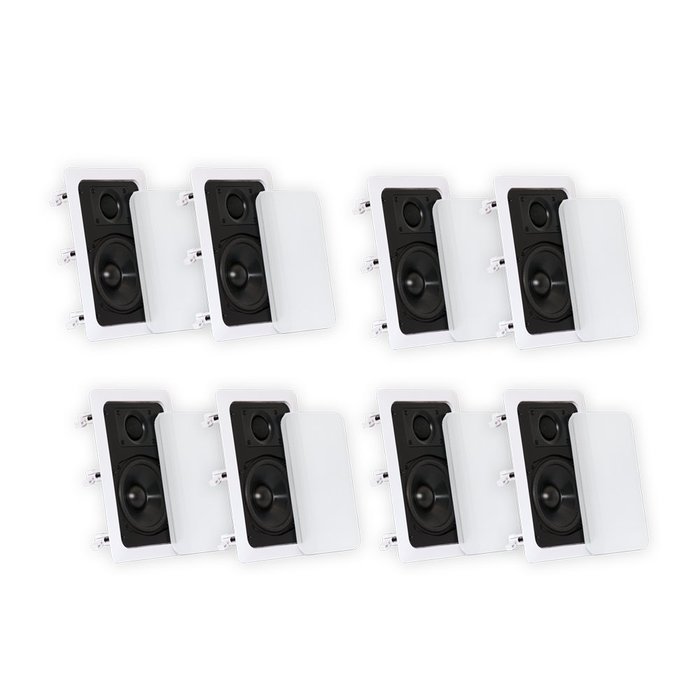 Theater Solutions CS5W In Wall Speakers Surround Sound Home Theater 4 Pair Pack 4CS5W