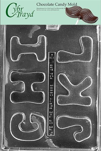 Cybrtrayd L005 Letters G to L Chocolate Candy Mold with Exclusive Cybrtrayd Copyrighted Chocolate Molding Instructions