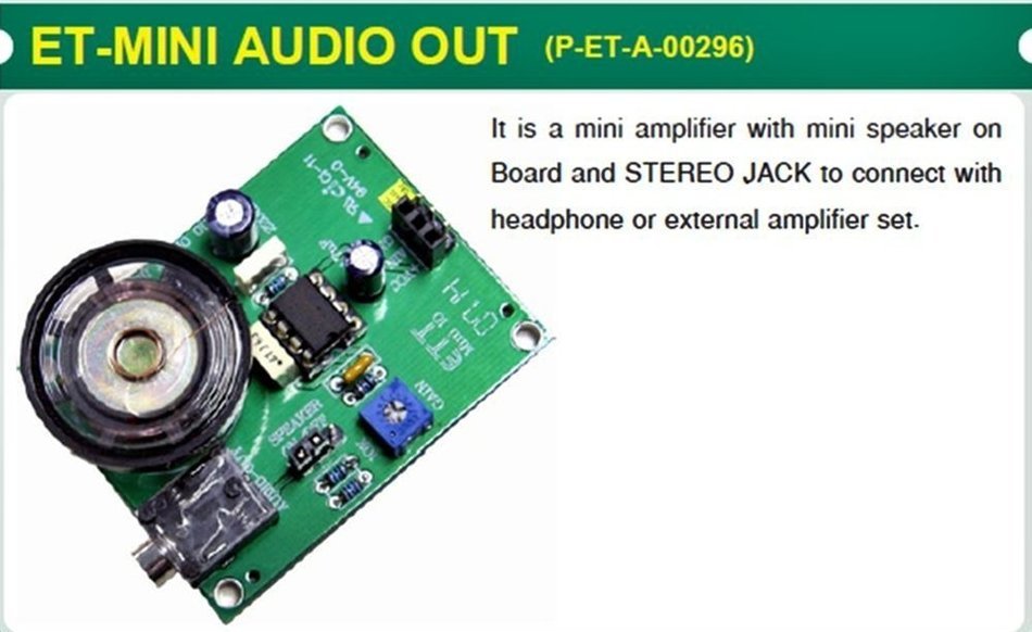 1 pc of Mini Audio Out Mini Amplifier + Mini Speaker On Board and Stereo Jack