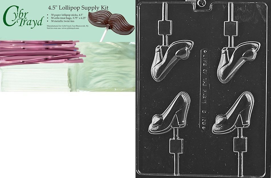 Cybrtrayd D108 High Heel Shoe Lolly Chocolate Candy Mold with Exclusive Cybrtrayd Copyrighted Chocolate Molding... N2