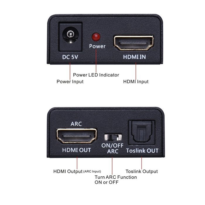 Tensun HDMI to HDMI ARC Adapter with Optical TOSLINK SPDIF Audio Output, HDMI Audio Extractor Converter Support... N13
