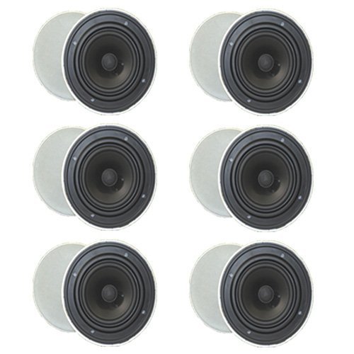 6 Pair of Goldwood Sound GH65 Round 6.5" In Ceiling Quick Install Speakers New 6GH65 N2